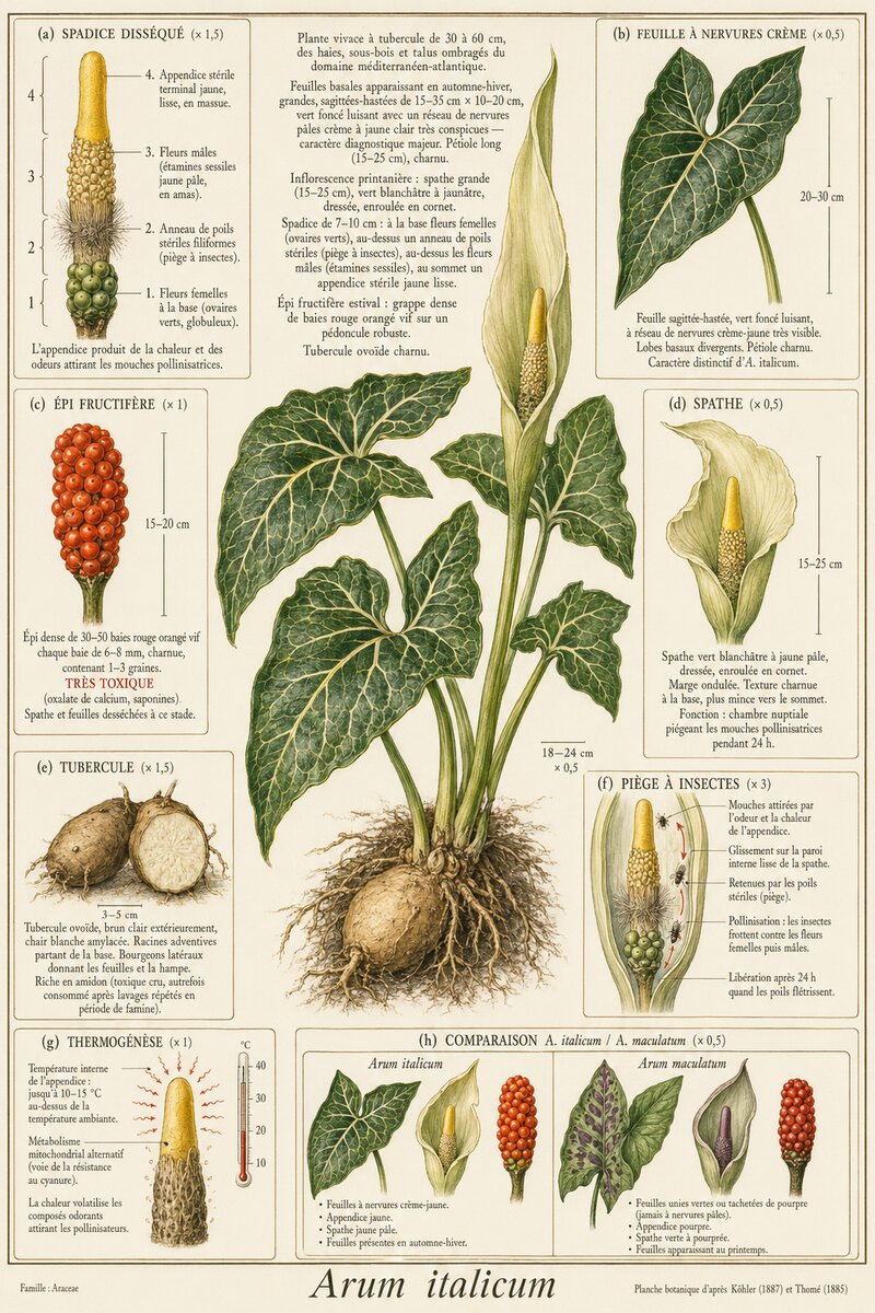Planche botanique Gouet d'Italie