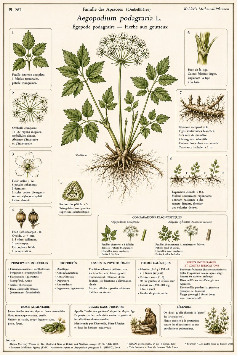 Planche botanique Grande égopode