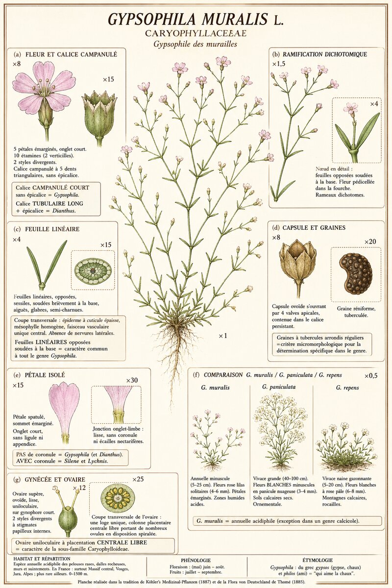 Planche botanique Gypsophile des murailles