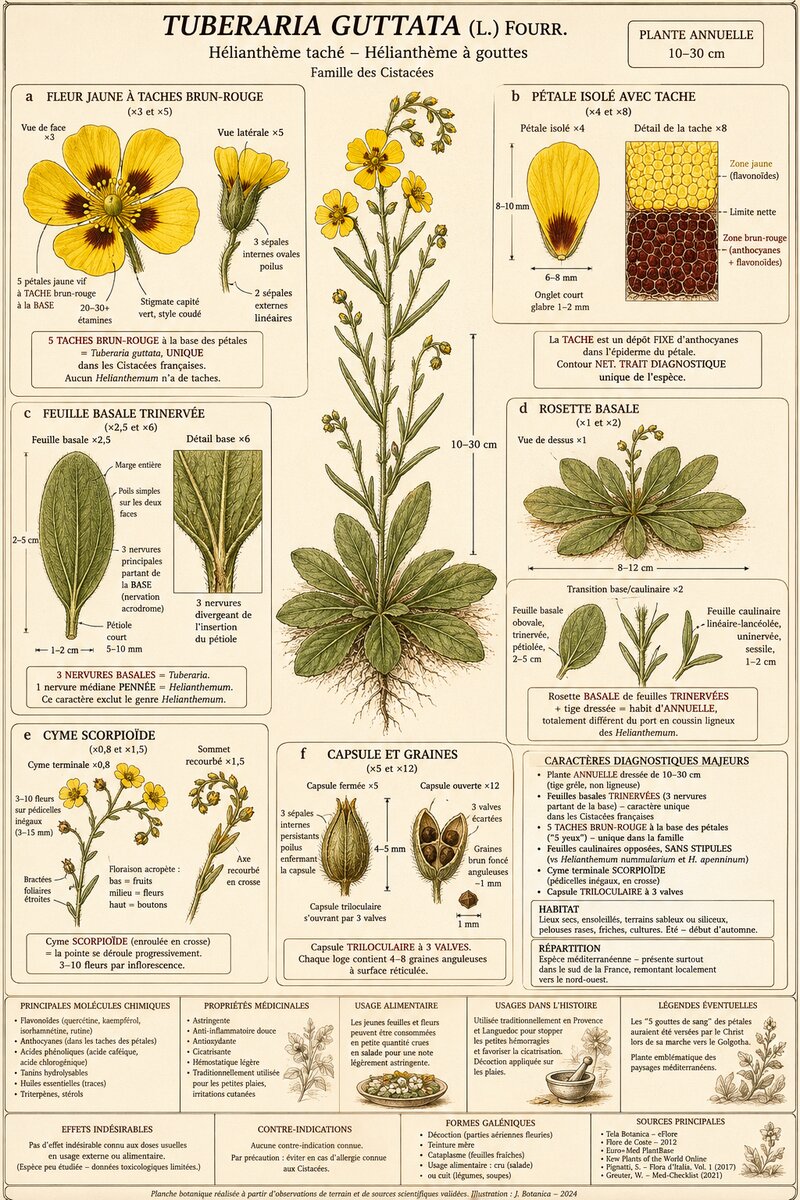 Planche botanique Hélianthème à gouttes