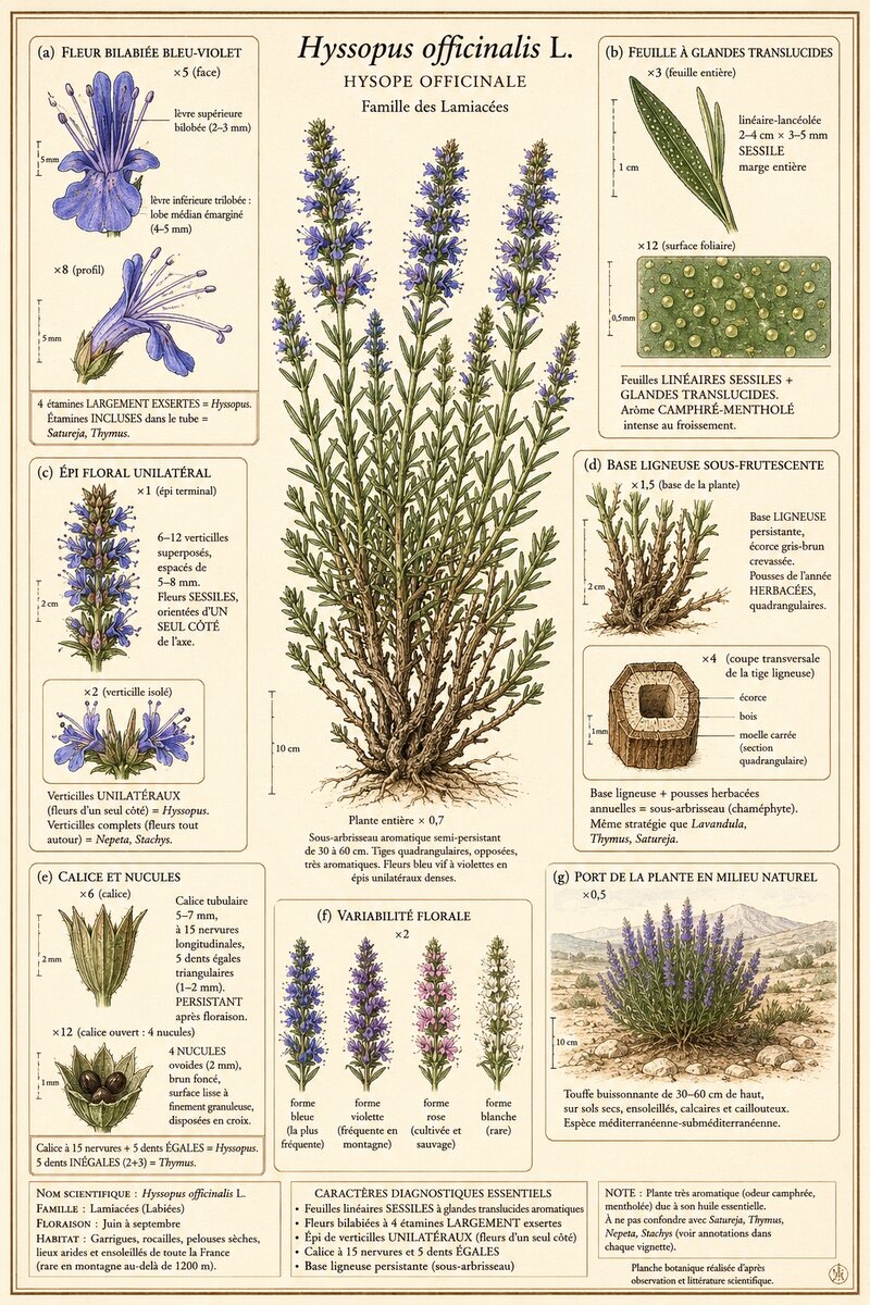 Planche botanique Hysope officinale