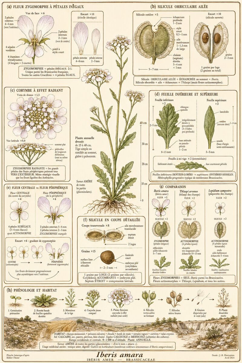 Planche botanique Ibéris amer