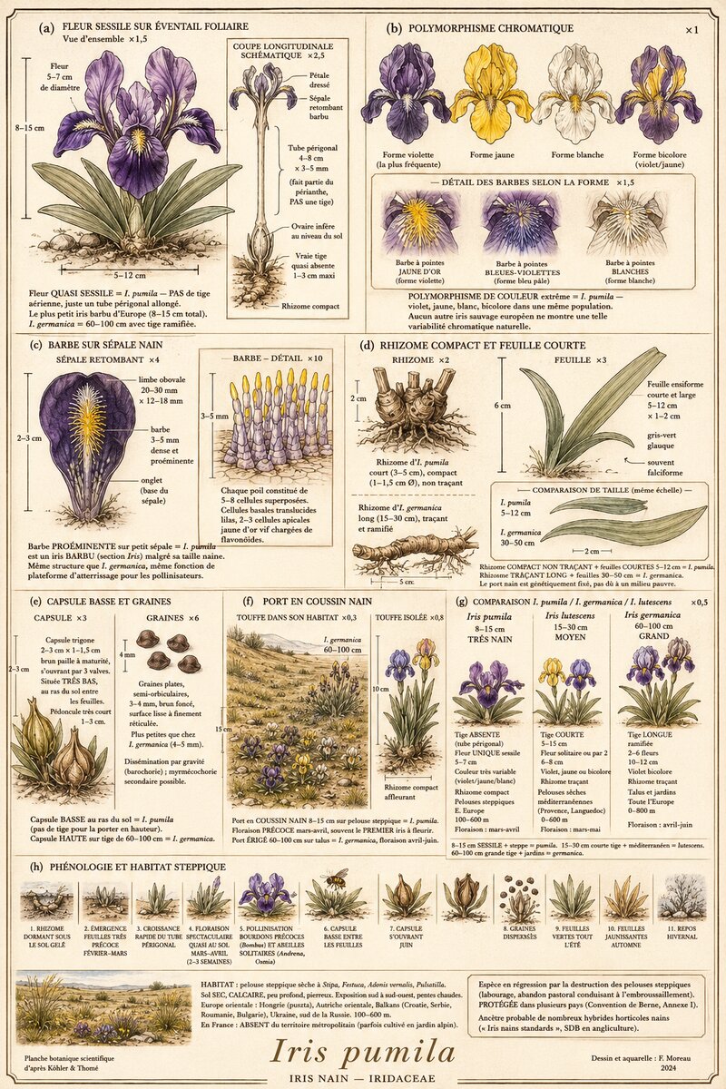 Planche botanique Iris nain