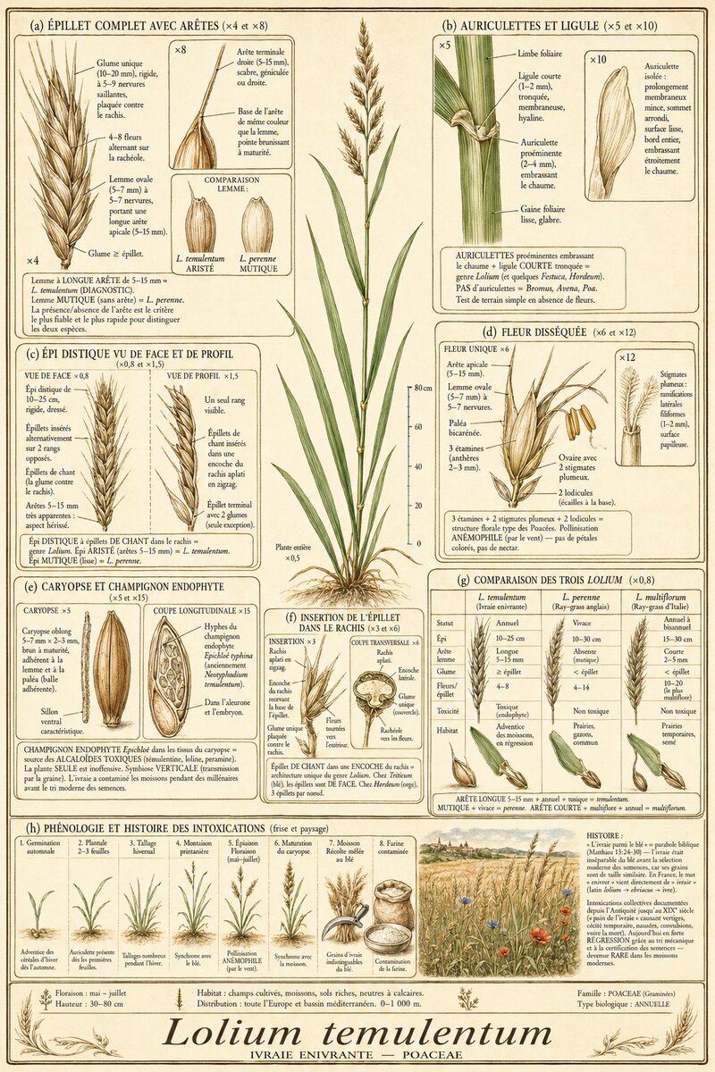 Planche botanique Ivraie enivrante