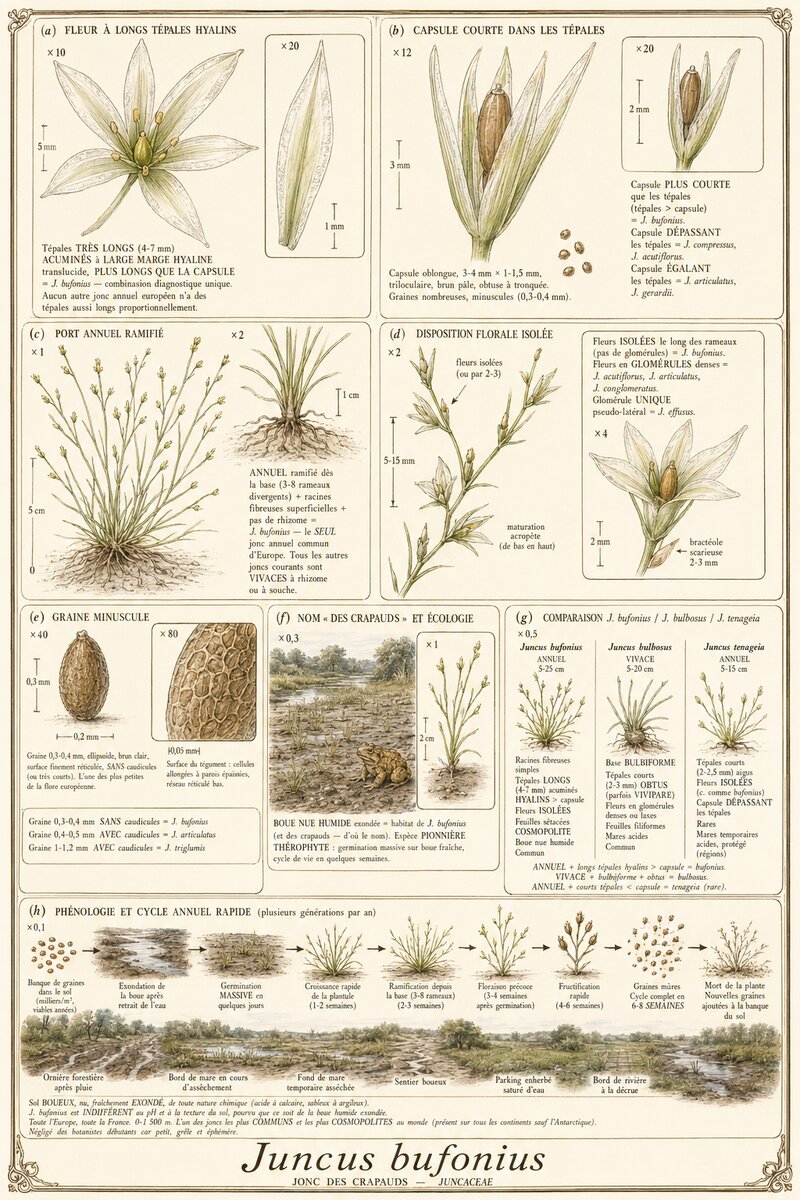 Planche botanique Jonc des crapauds