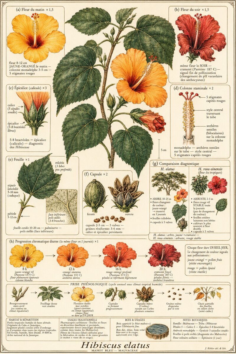Planche botanique Ketmie élevée