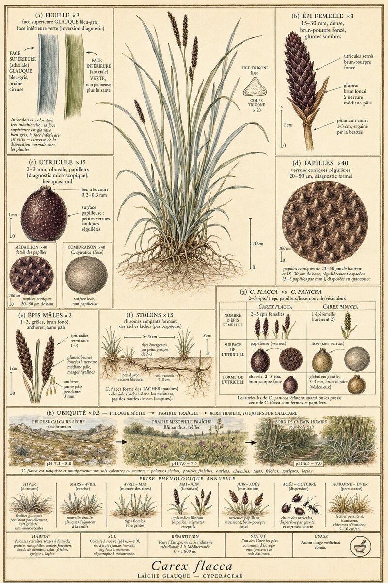 Planche botanique Laîche glauque