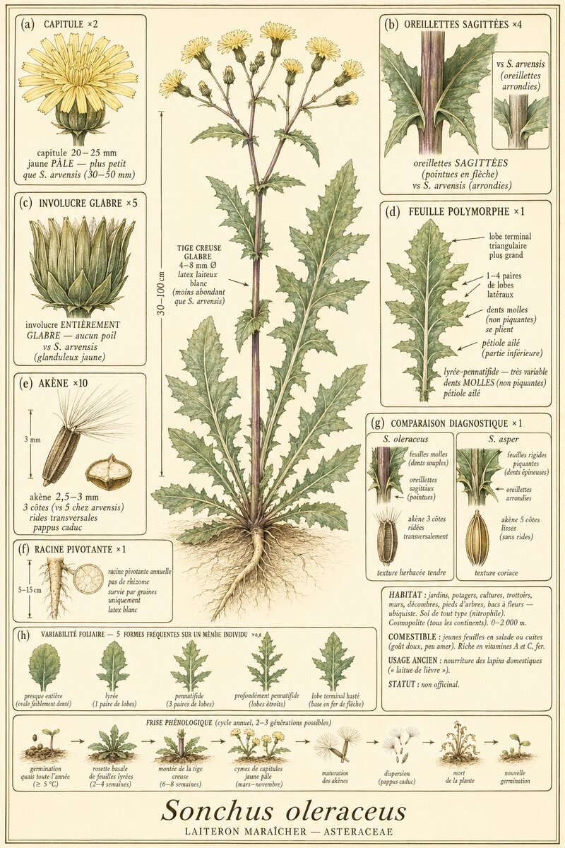 Planche botanique Laiteron maraîcher
