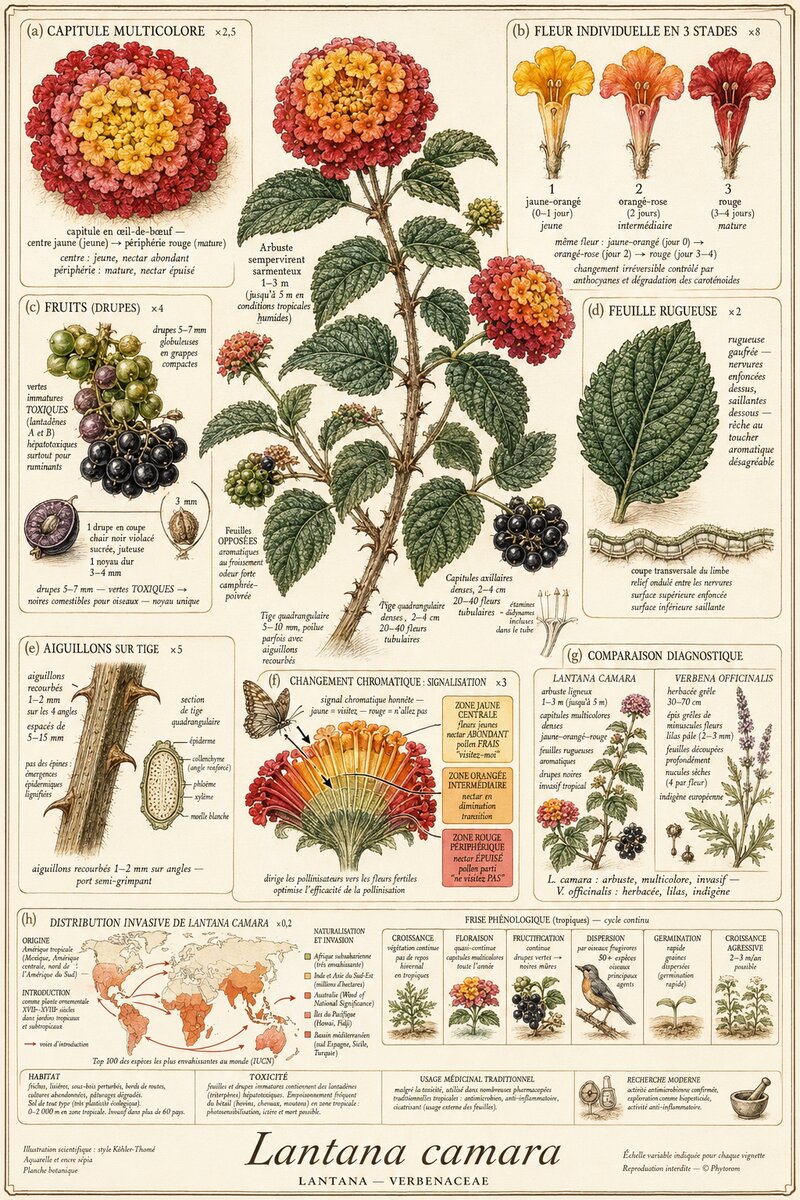 Planche botanique Lantana