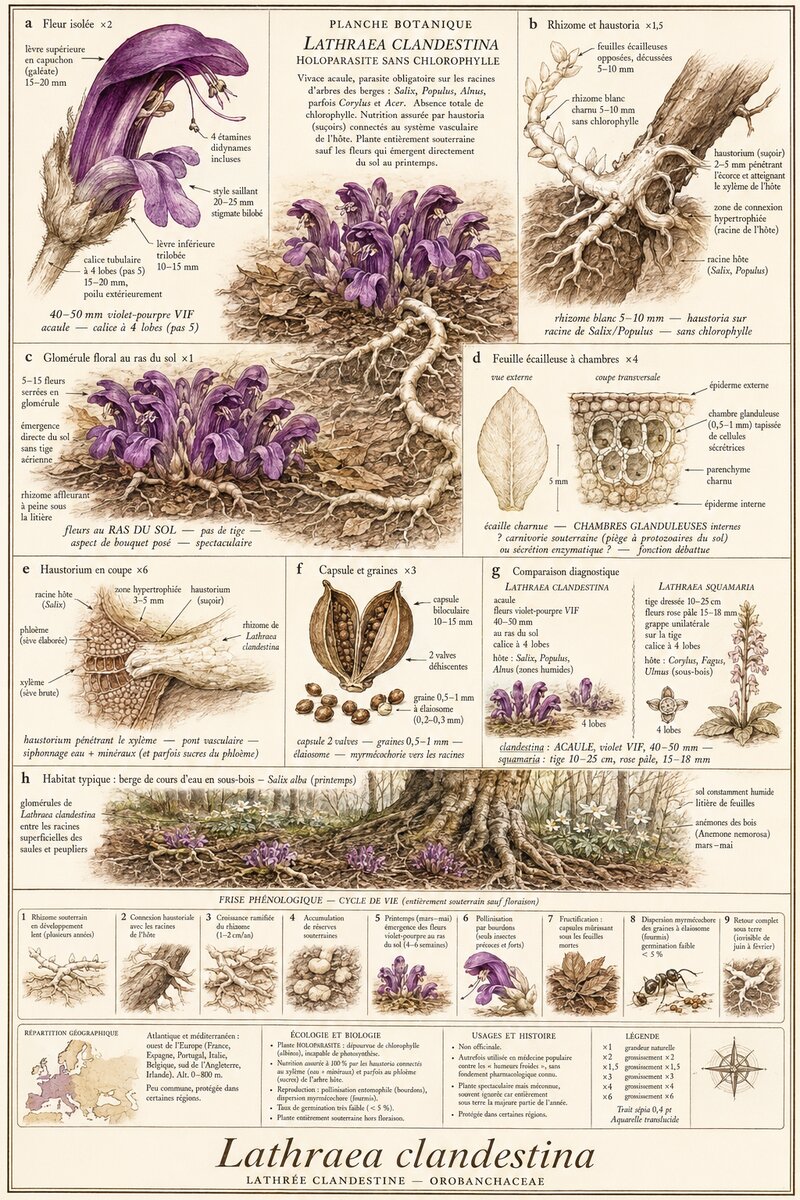 Planche botanique Lathrée clandestine