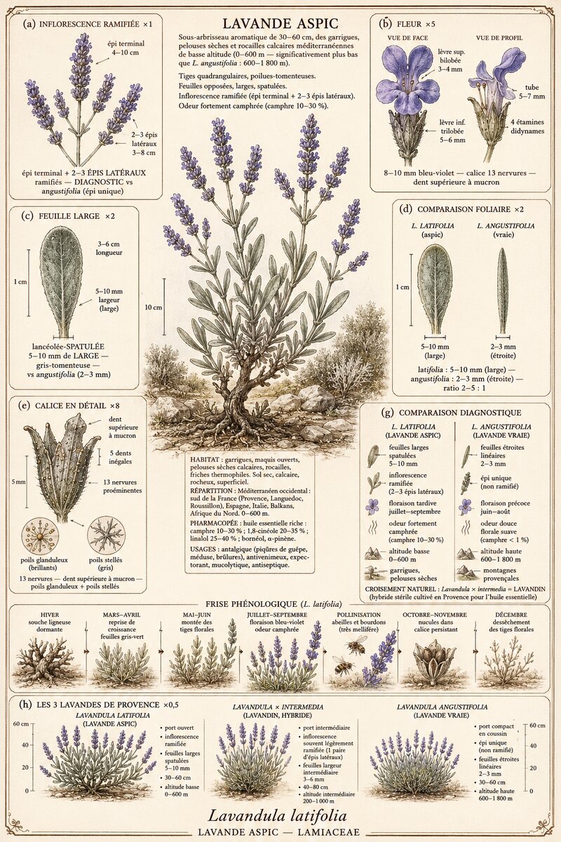 Planche botanique Lavande aspic