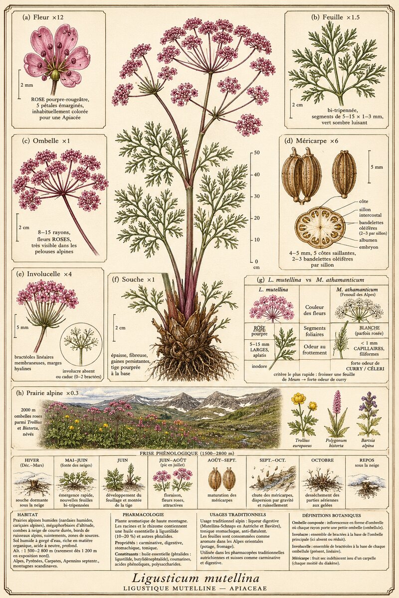 Planche botanique Ligustique mutelline