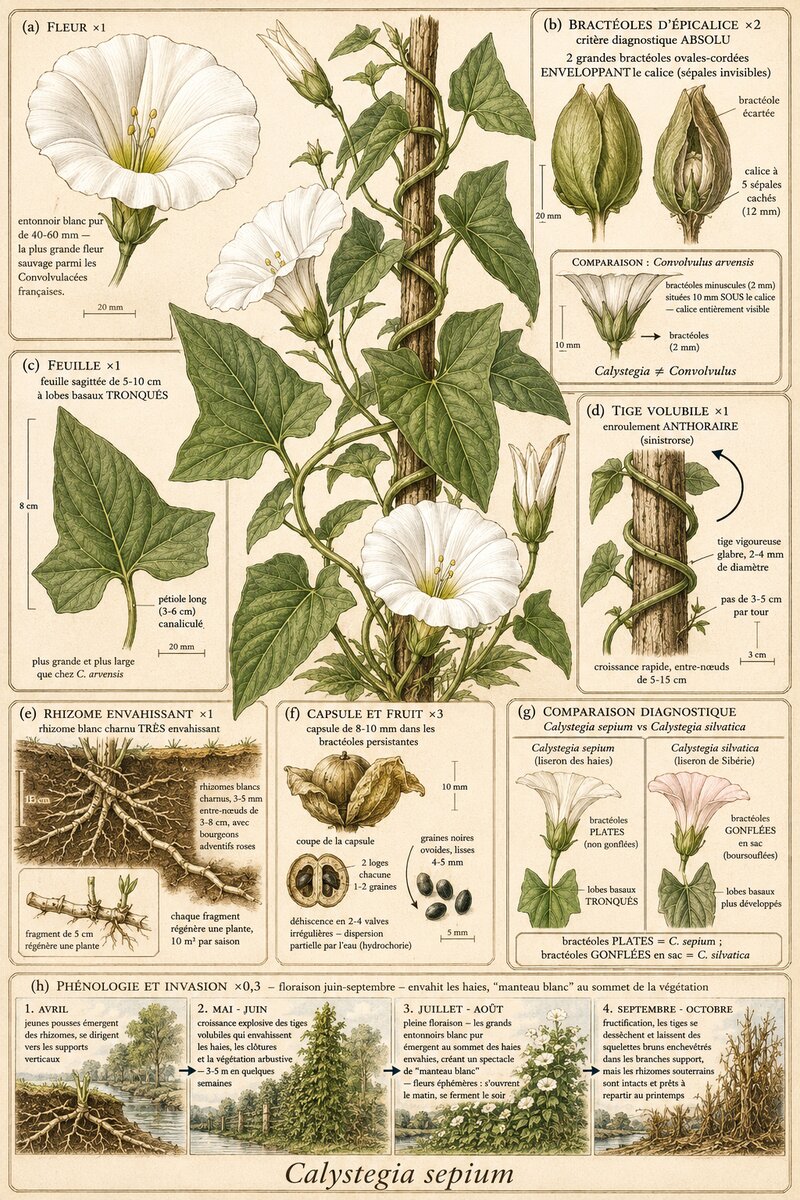 Planche botanique Liseron des haies