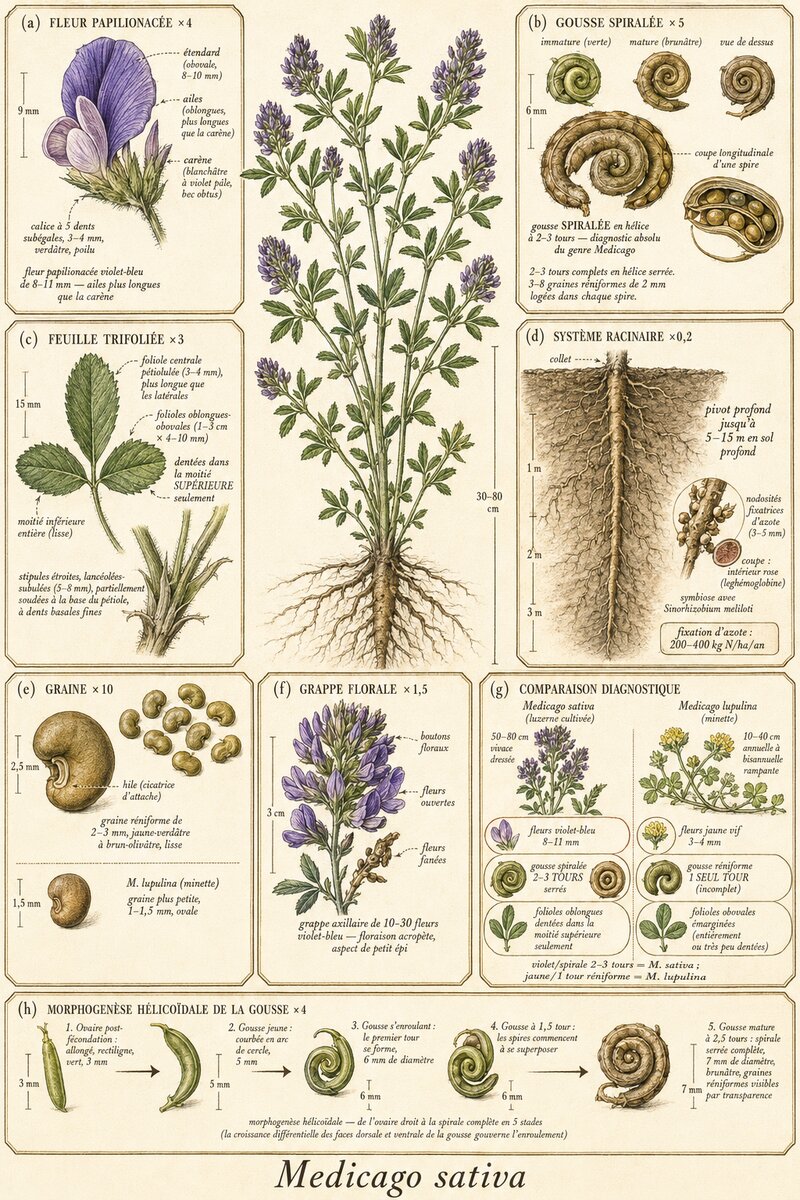Planche botanique Luzerne cultivée