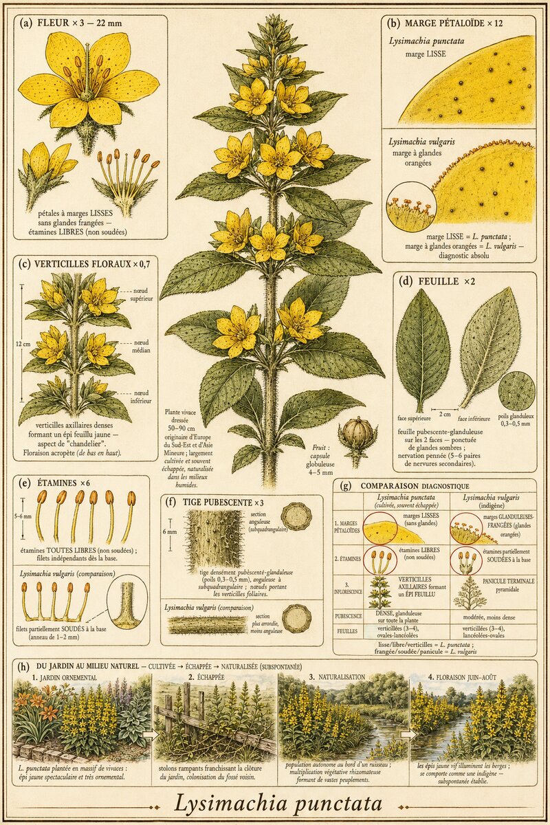 Planche botanique Lysimaque ponctuée
