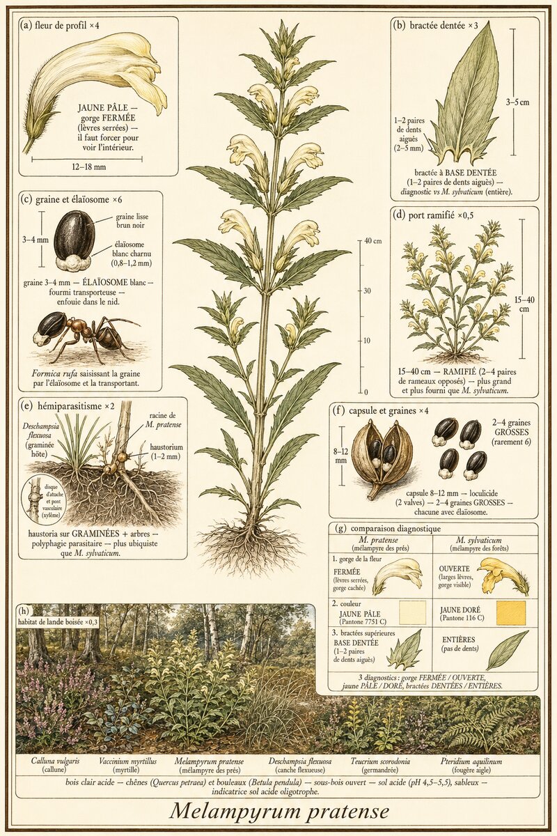 Planche botanique Mélampyre des prés