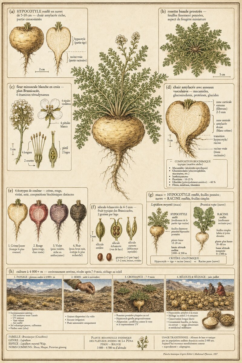 Planche botanique Maca
