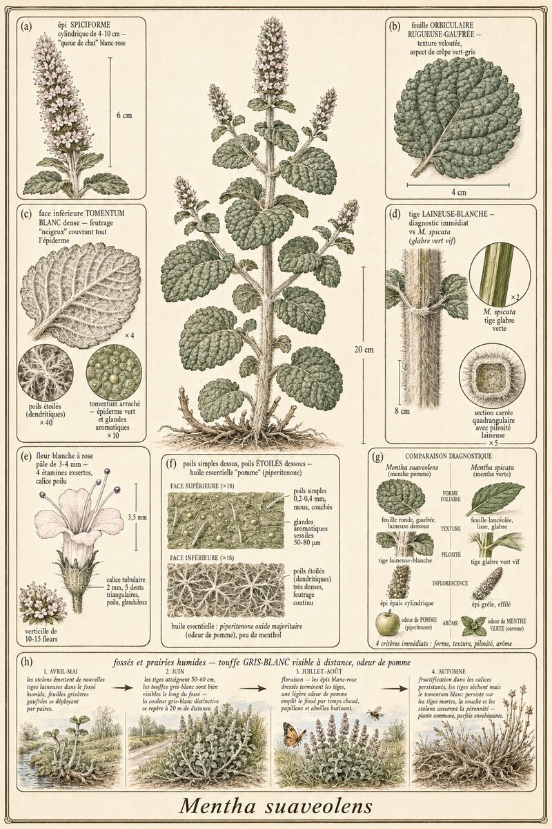 Planche botanique Menthe douce