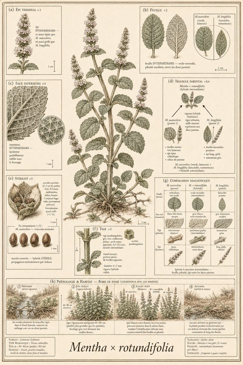 Planche botanique Menthe odorante