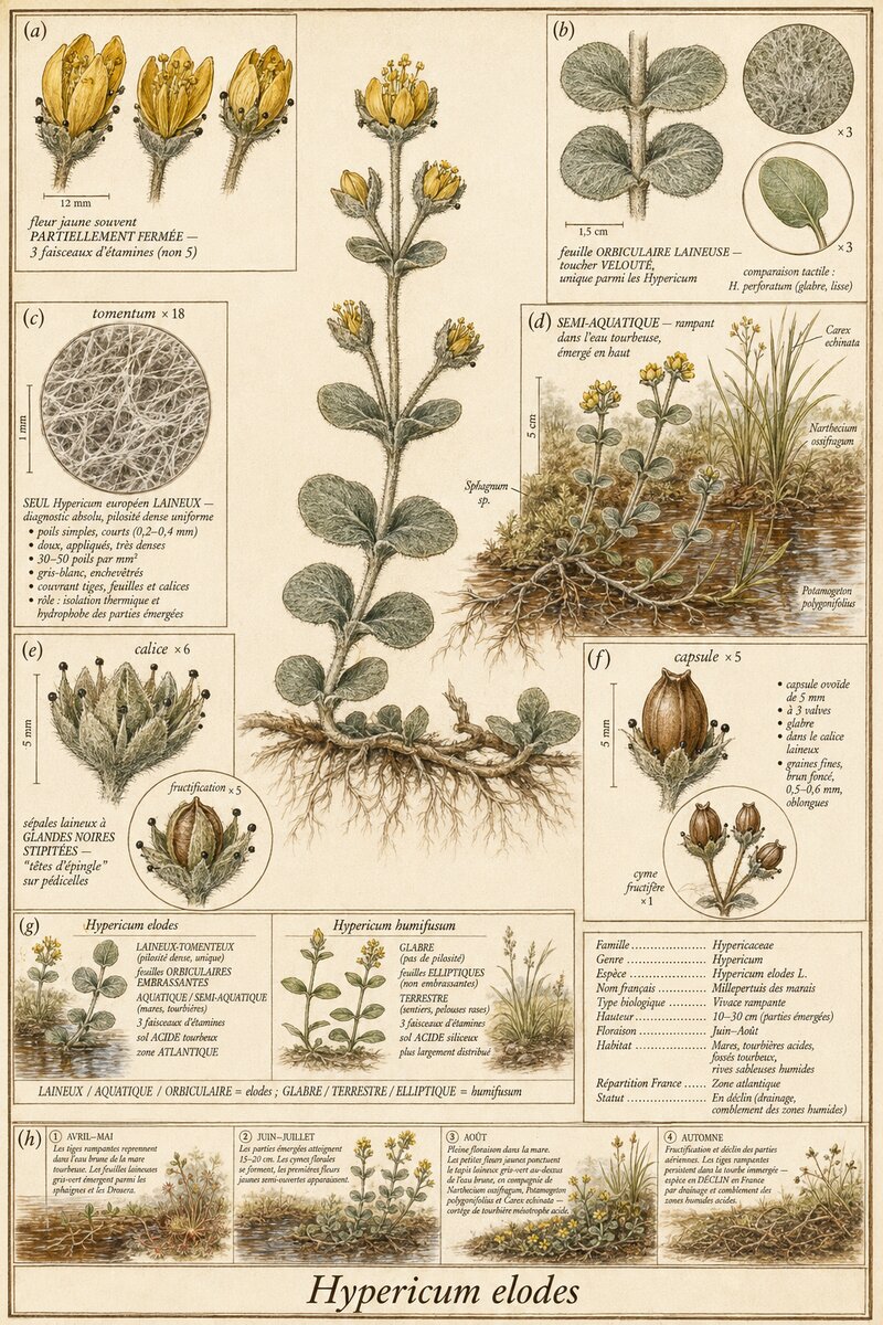 Planche botanique Millepertuis des marais