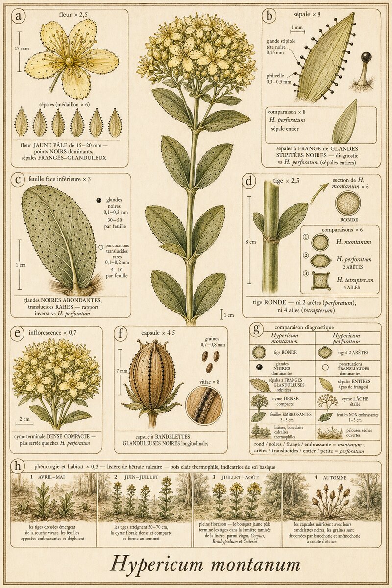 Planche botanique Millepertuis des montagnes