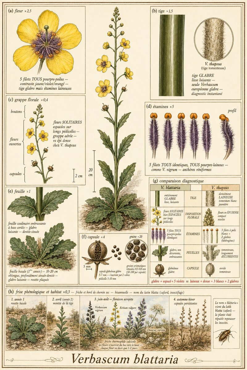 Planche botanique Molène blattaire