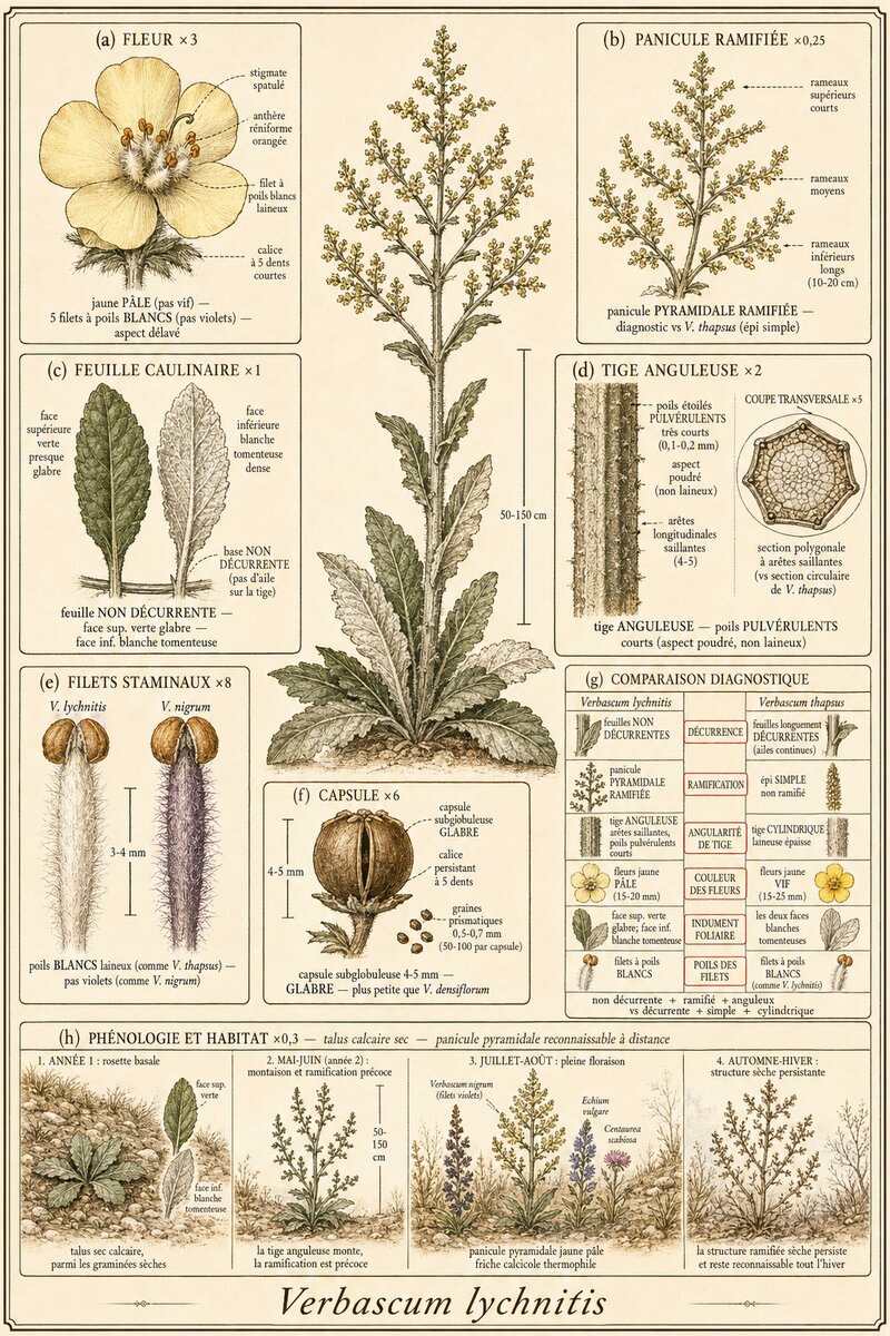 Planche botanique Molène lychnite