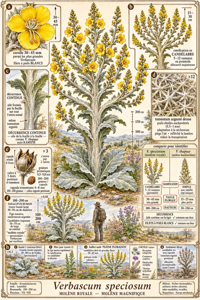 Planche botanique Molène royale