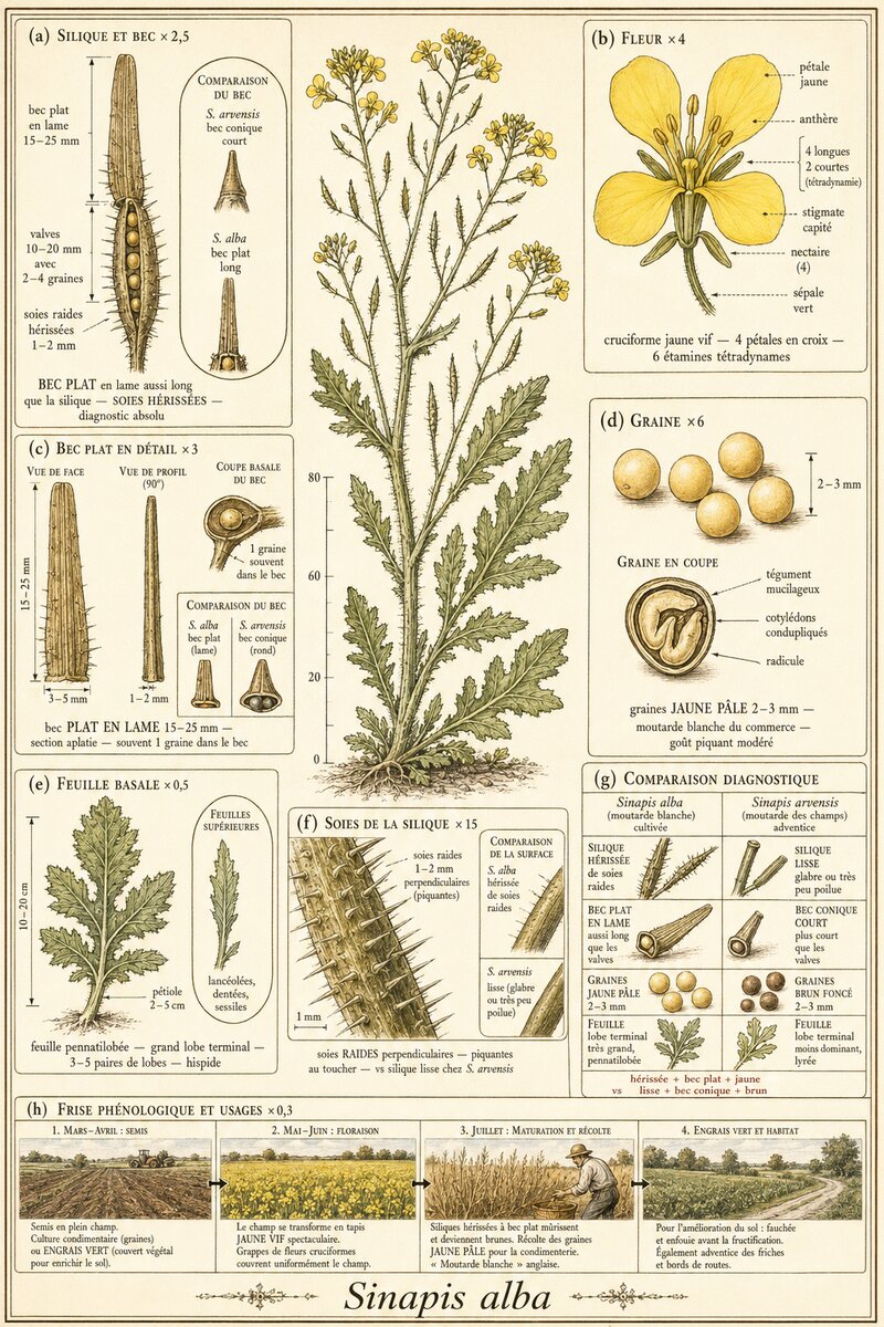 Planche botanique Moutarde blanche