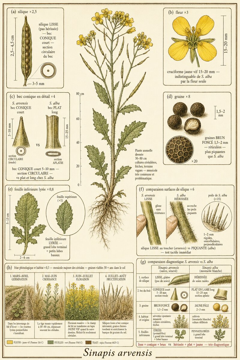 Planche botanique Moutarde des champs