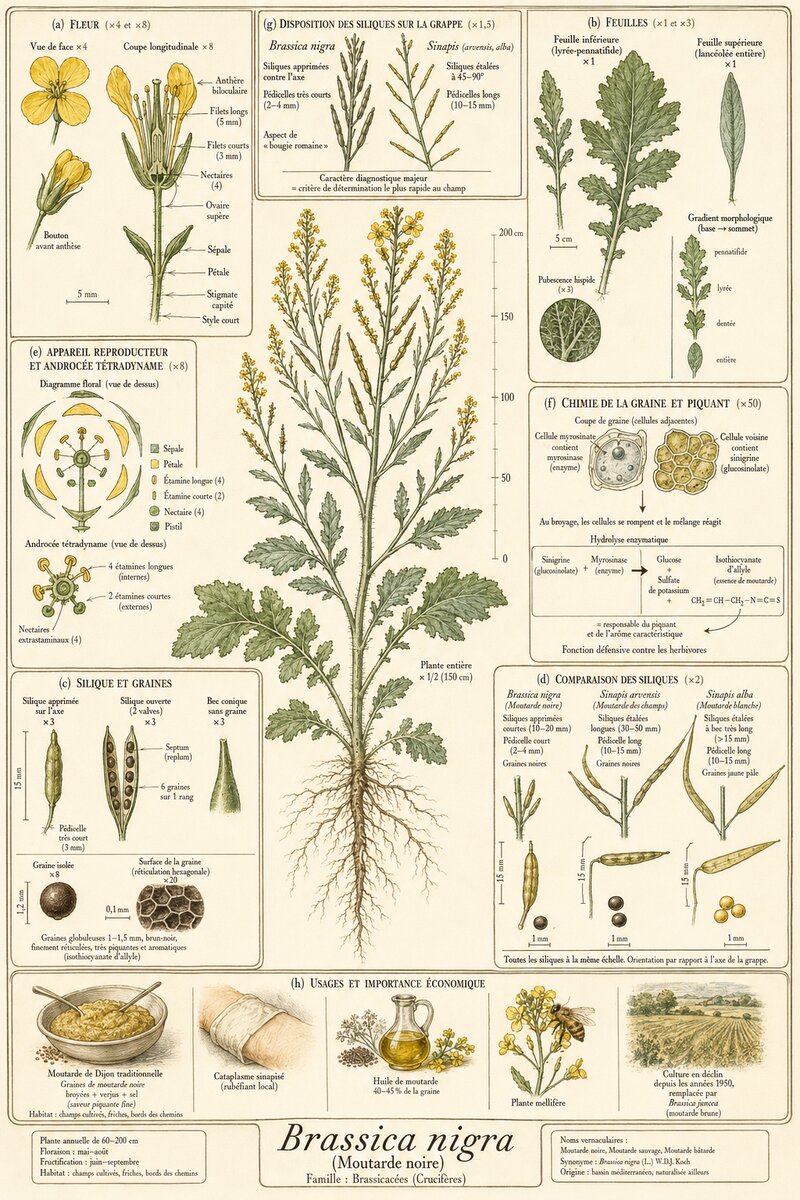 Planche botanique Moutarde noire