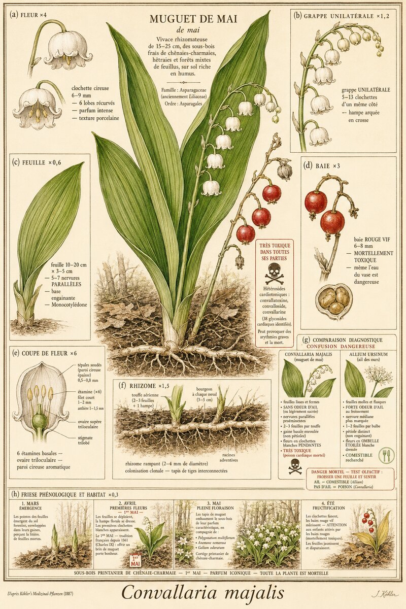 Planche botanique Muguet de mai