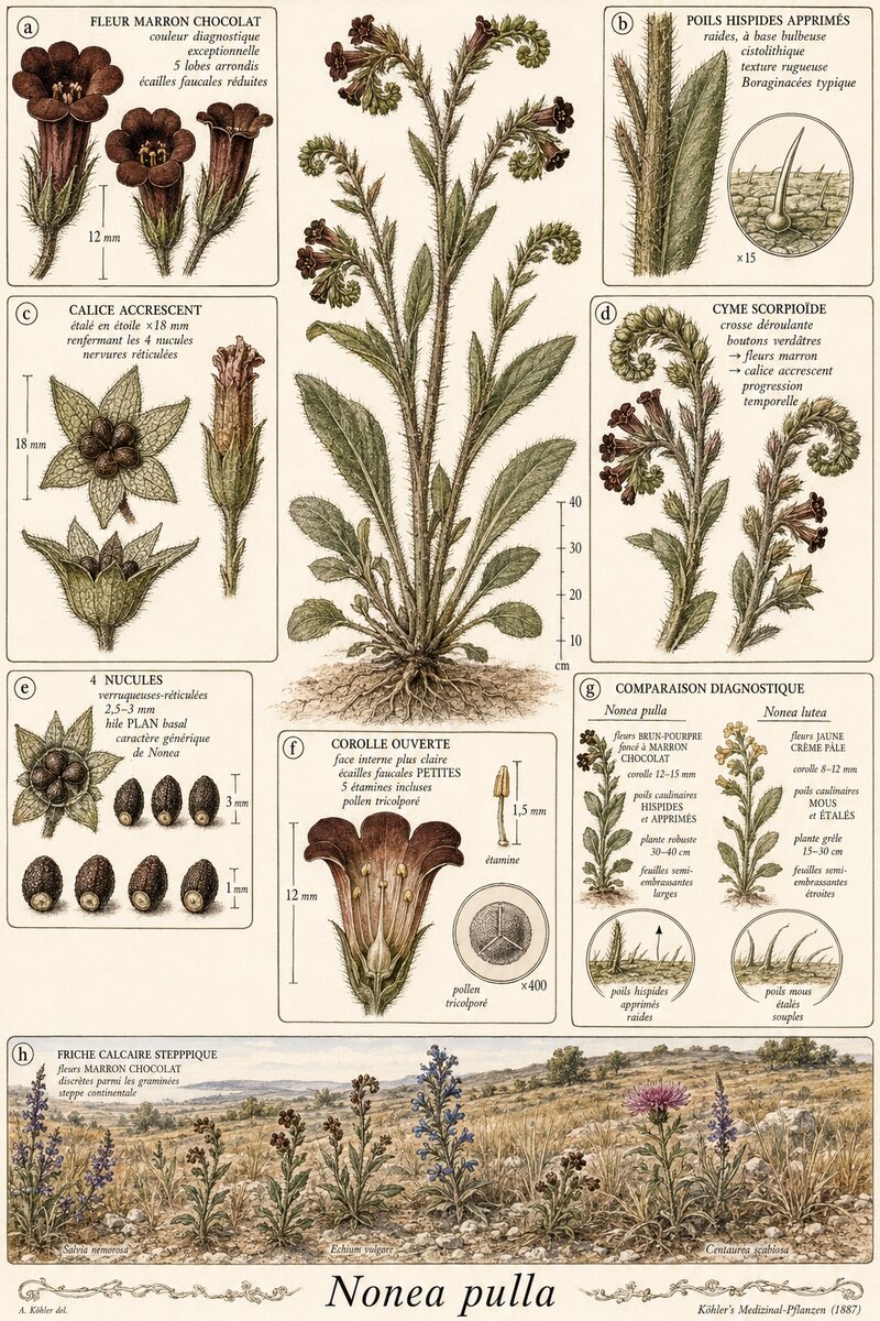 Planche botanique Nonée brune