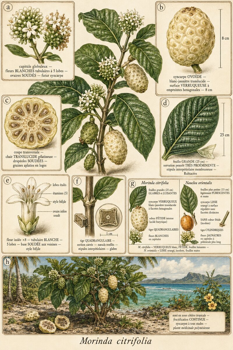 Planche botanique Noni
