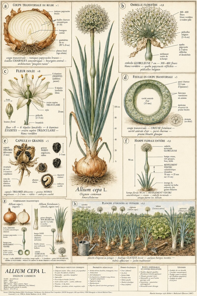 Planche botanique Oignon