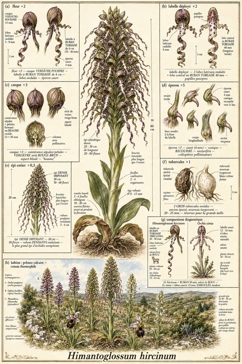 Planche botanique Orchis bouc