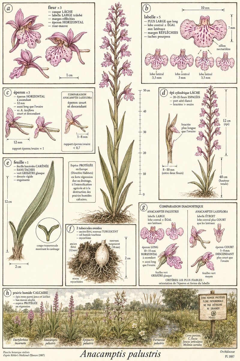 Planche botanique Orchis des marais