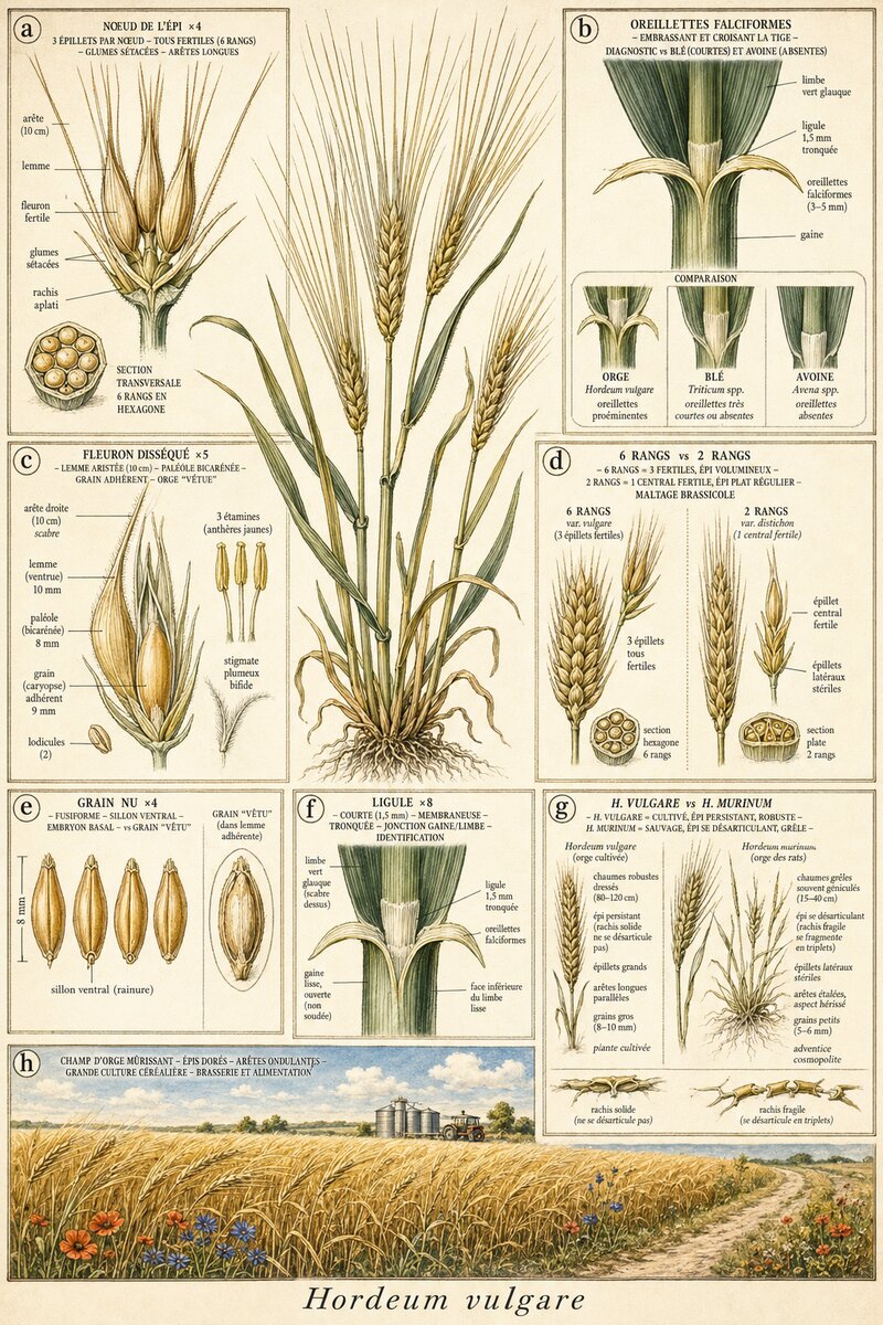 Planche botanique Orge cultivée