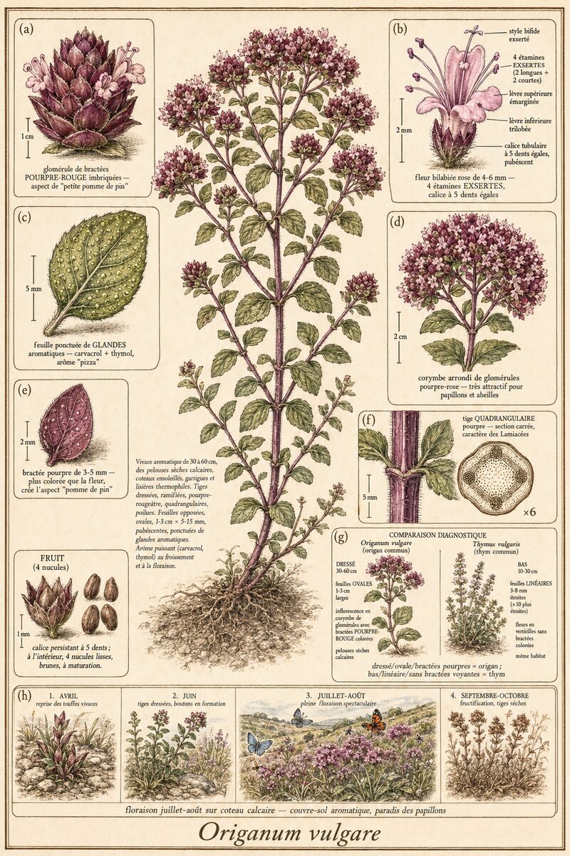 Planche botanique Origan