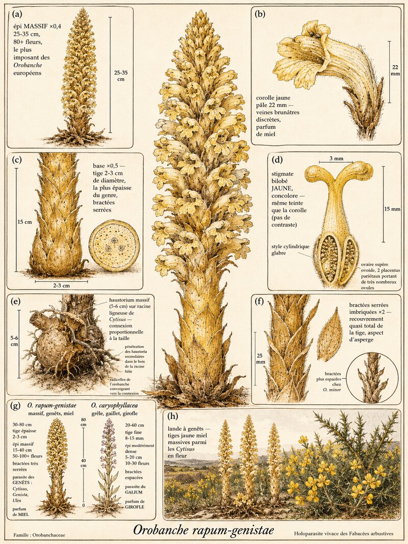 Planche botanique Orobanche du genêt