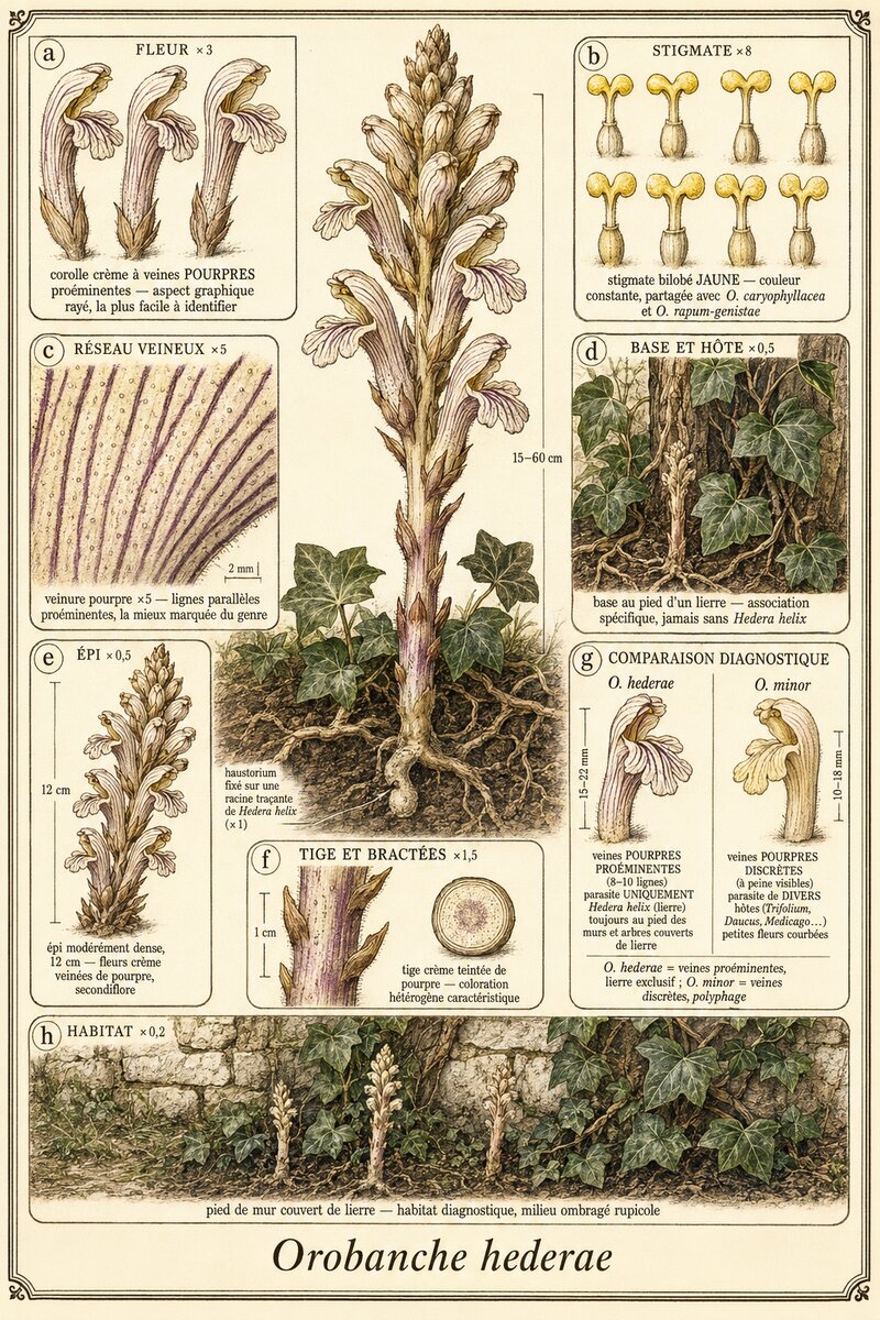 Planche botanique Orobanche du lierre
