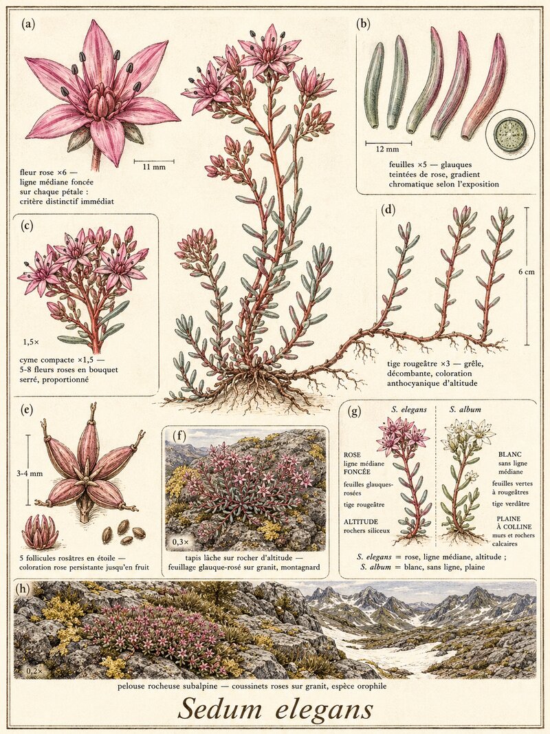 Planche botanique Orpin élégant