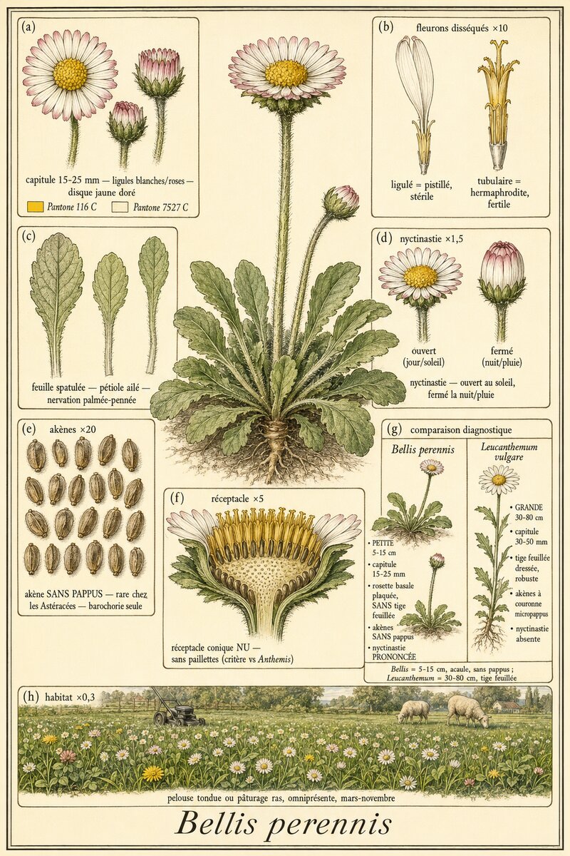 Planche botanique Pâquerette