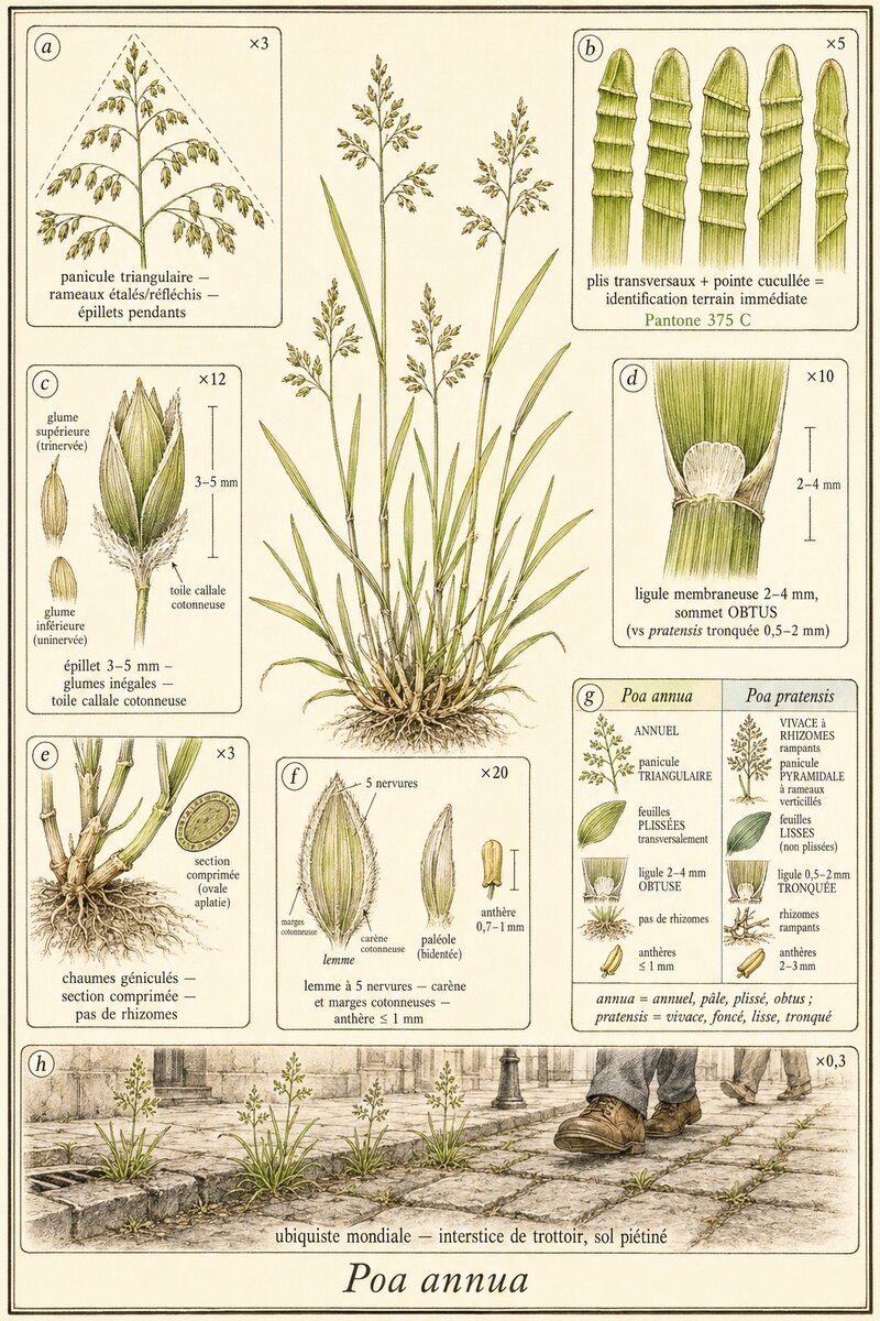 Planche botanique Pâturin annuel