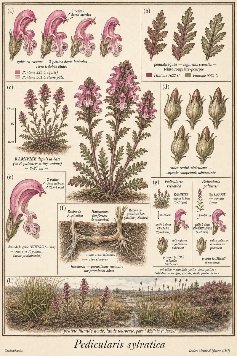 Planche botanique Pédiculaire des bois