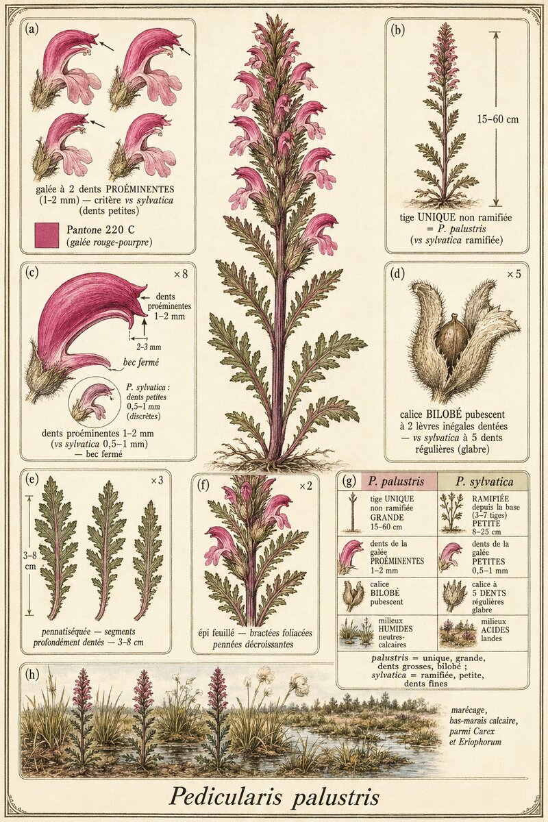Planche botanique Pédiculaire des marais