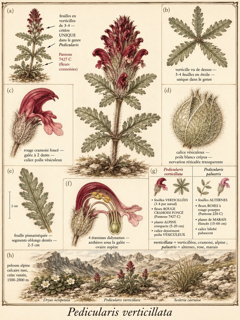 Planche botanique Pédiculaire verticillée