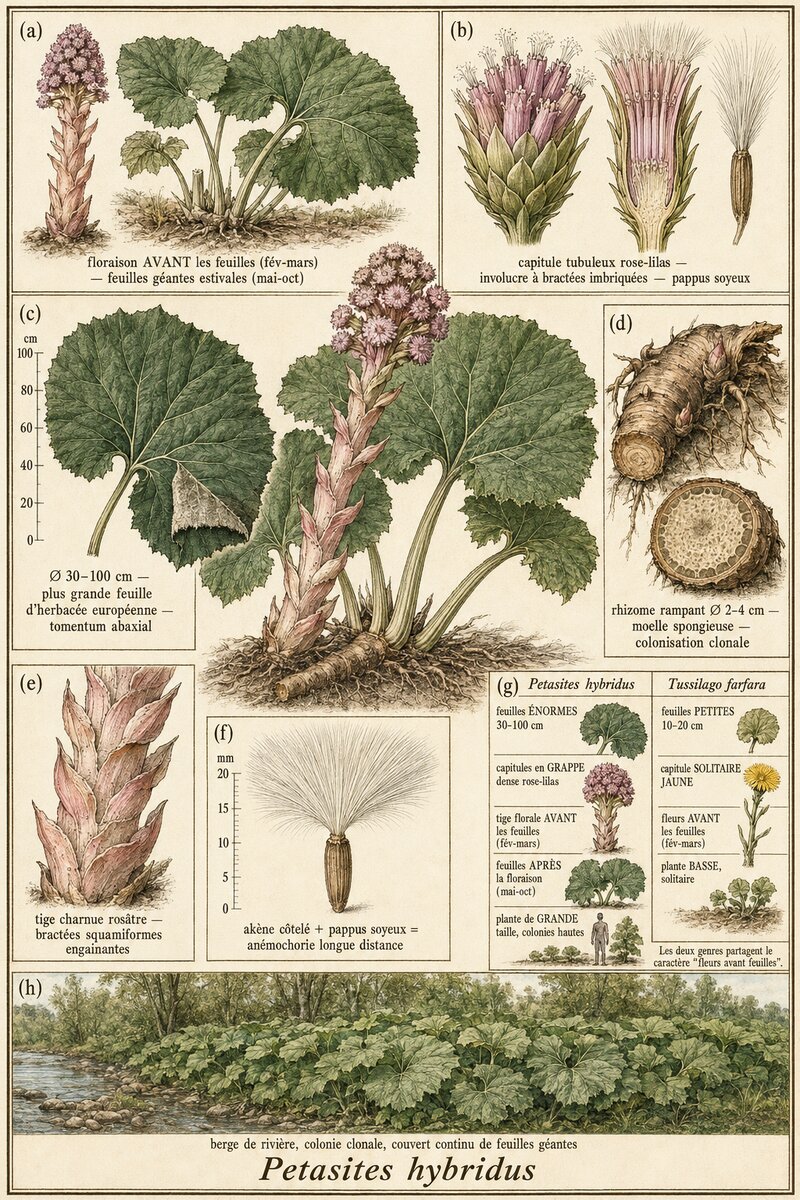 Planche botanique Pétasite hybride