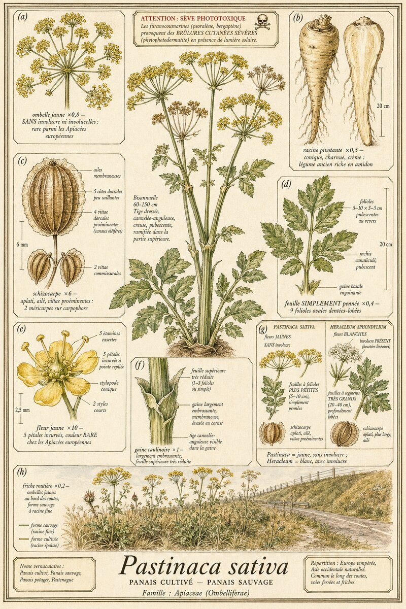 Planche botanique Panais cultivé