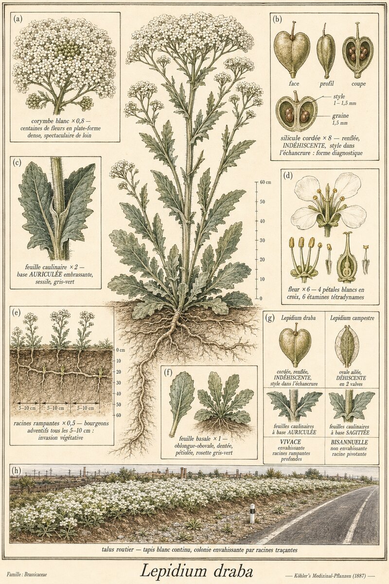 Planche botanique Passerage drave